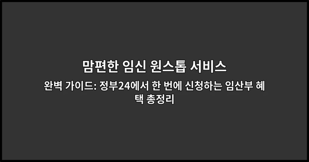 맘편한 임신 원스톱 서비스 완벽 가이드: 정부24에서 한 번에 신청하는 임산부 혜택 총정리